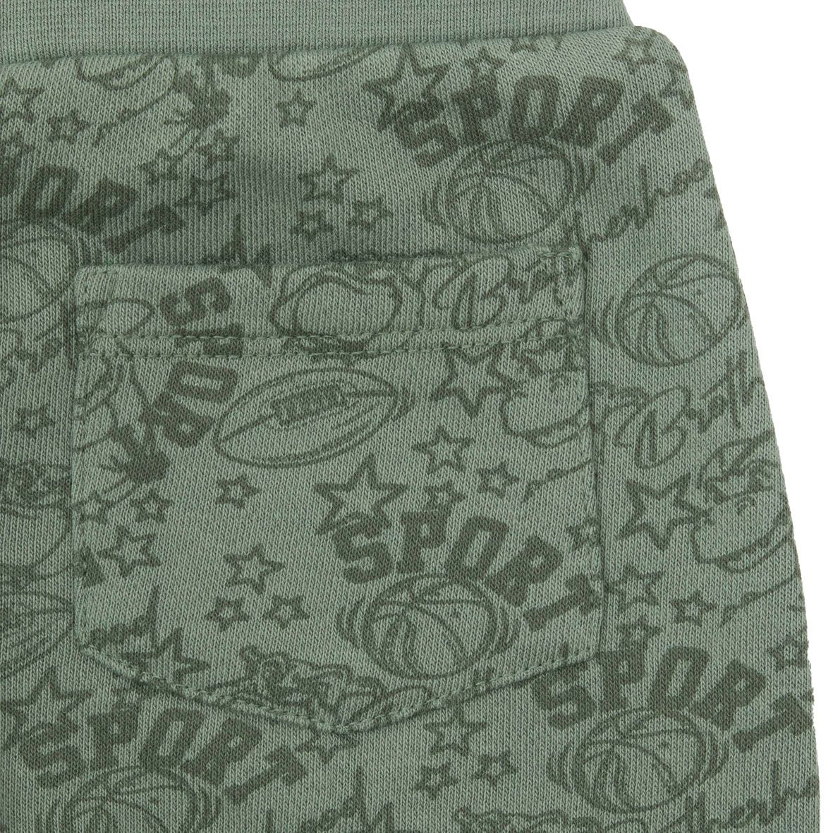 Pantalone felpato bimbo verde stampato - Mawi