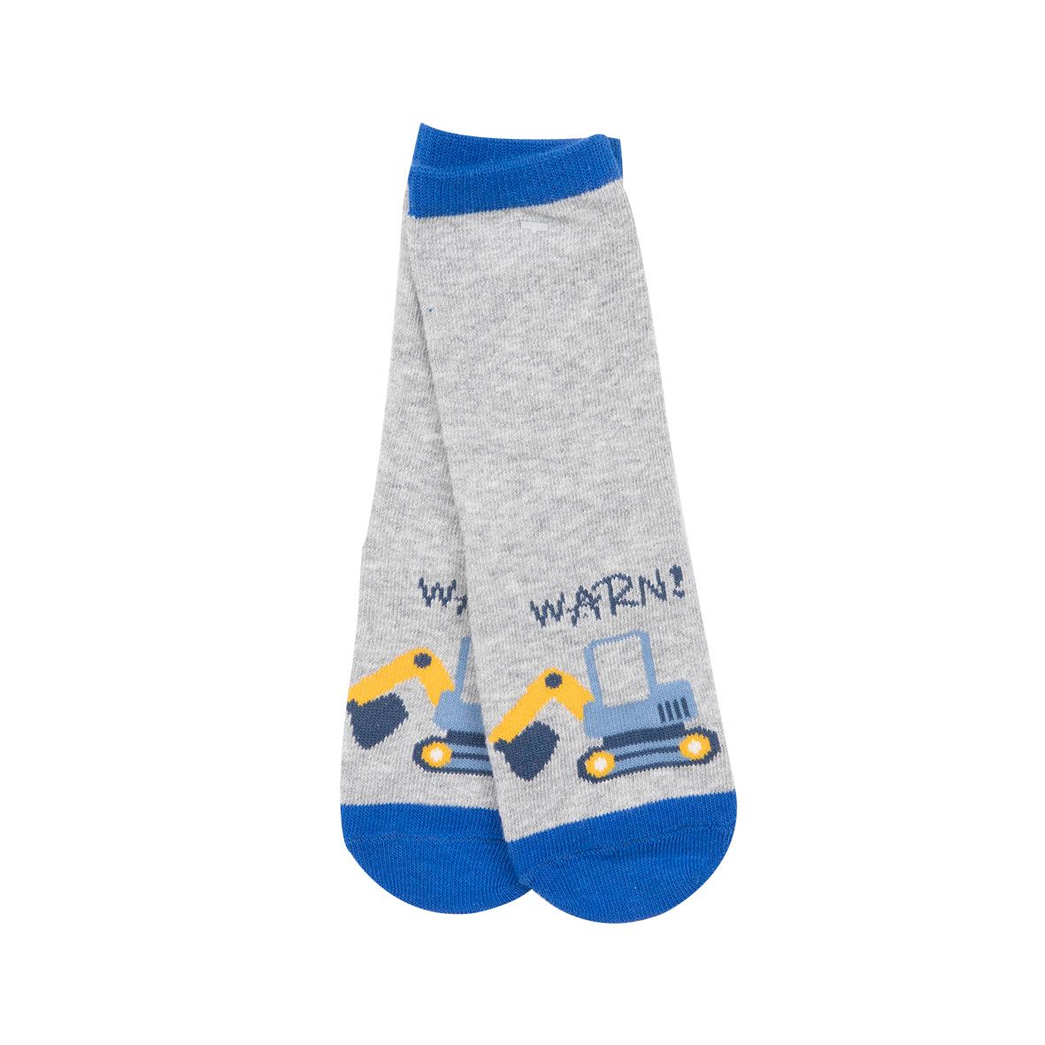 Set 2 paia di calze antiscivolo bimbo "ruspa blu" - Mawi