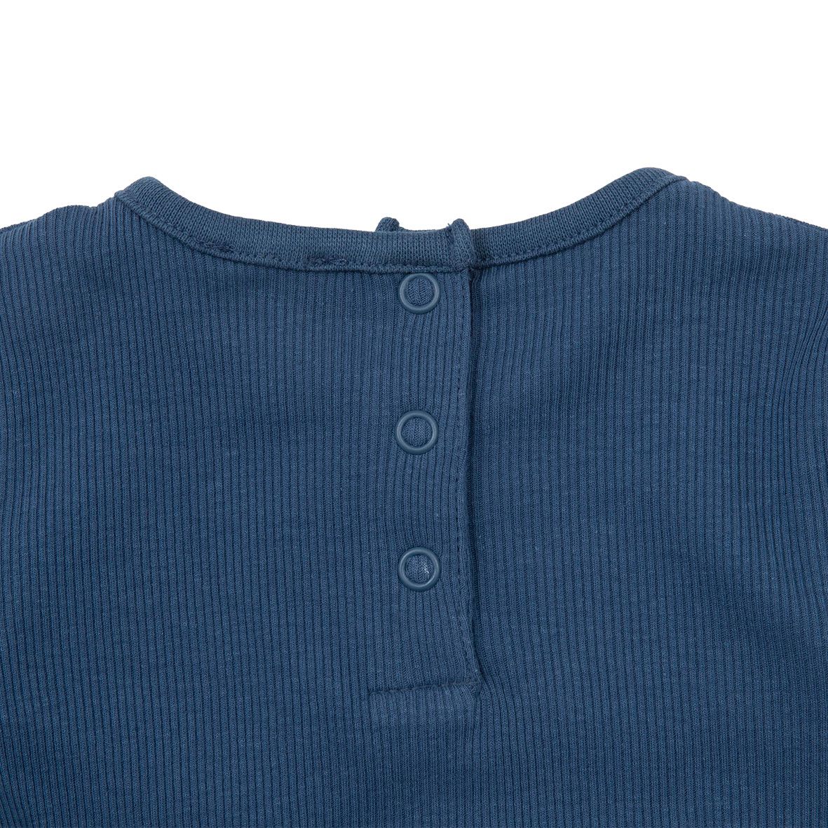 T-shirt manica lunga da bambina blu scuro costina - Mawi