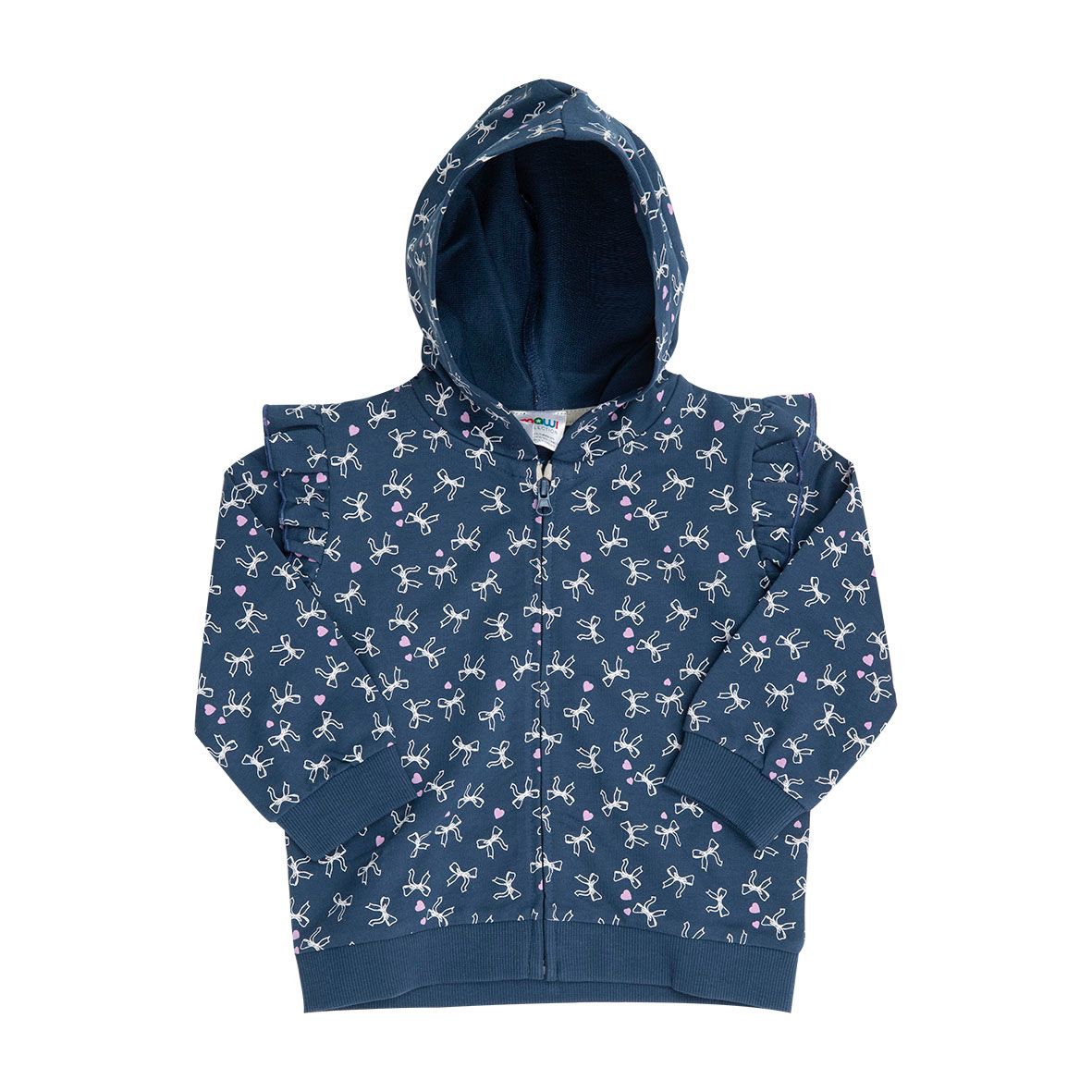 Felpa zip bimba blu stampata - Mawi