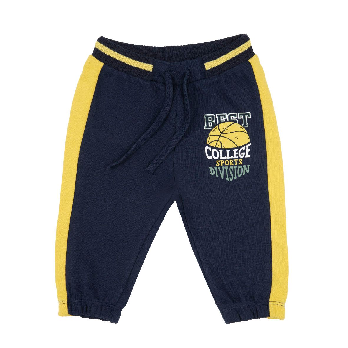 Pantalone felpato bimbo blu/giallo "best collage" - Mawi