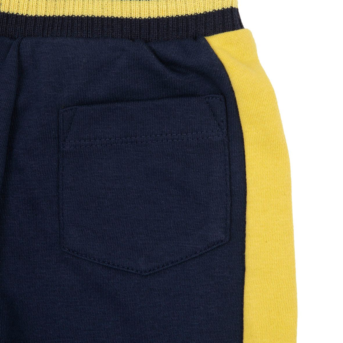 Pantalone felpato bimbo blu/giallo "best collage" - Mawi