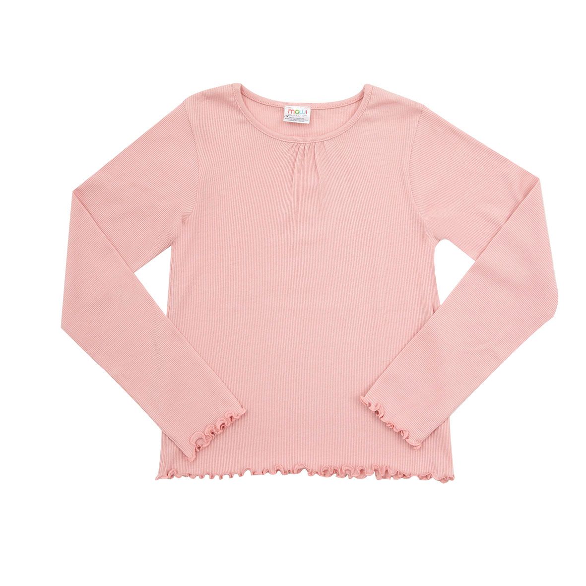 T-shirt manica lunga da bambina rosa costina - Mawi