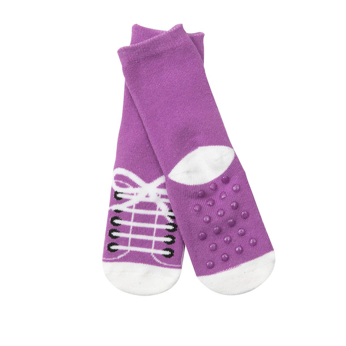 Calze antiscivolo bimba viola "sneaker" - Mawi