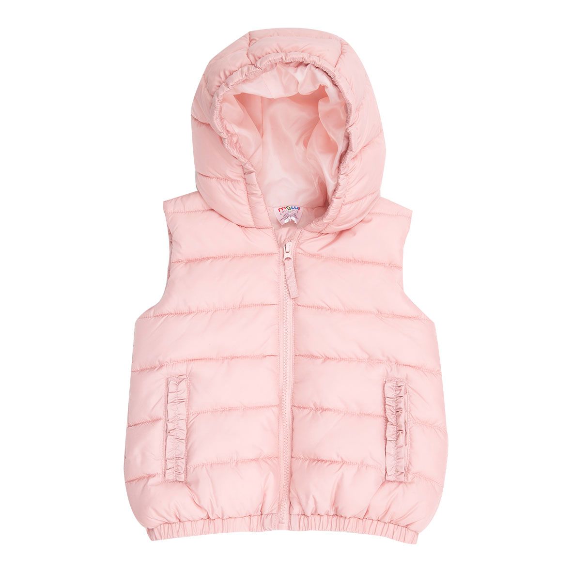 Gilet imbottito bimba rosa con cappuccio - Mawi