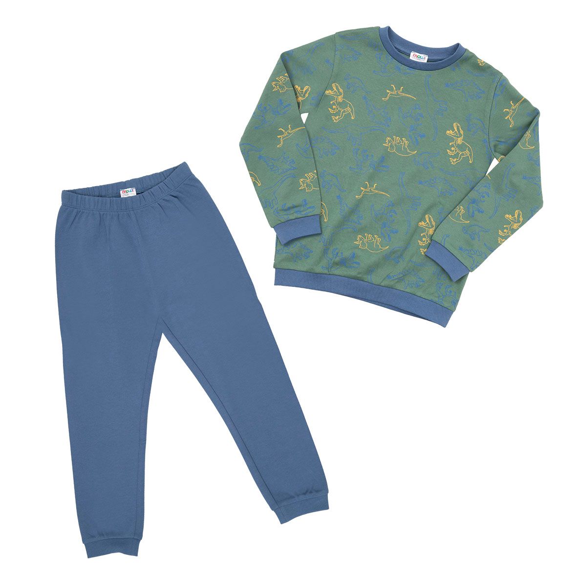 Pigiama due pezzi bimbo verde/blu "dino" - Mawi