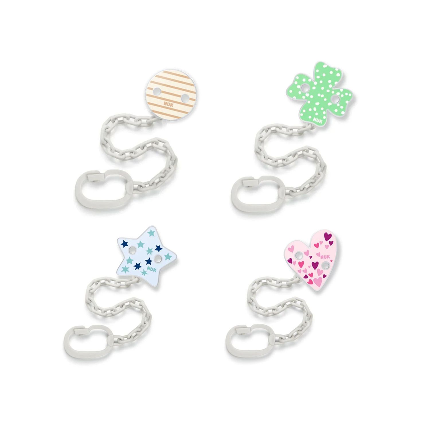 Portaciuccio con clip di sicurezza fantasie assortite - nuk - Nuk