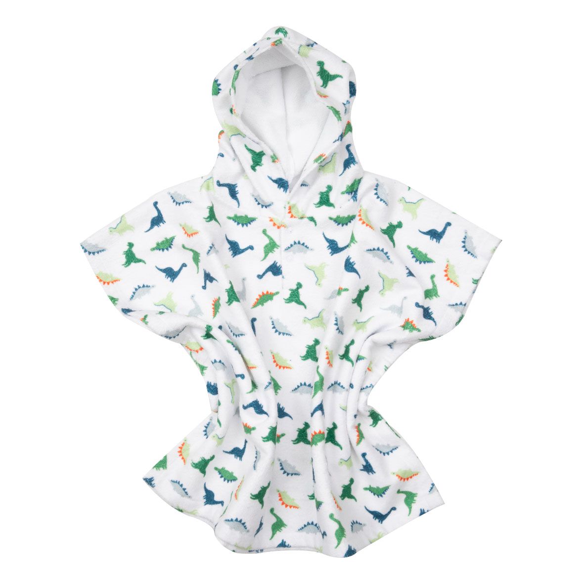 Poncho spugna bimbo bianco stampato con cappuccio - Mawi