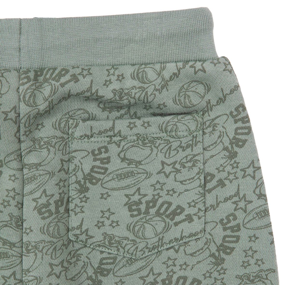 Pantalone felpato bimbo verde stampato - Mawi