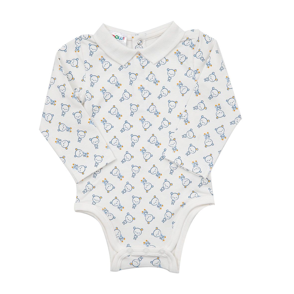 Body manica lunga bimbo bianco stampato - Mawi