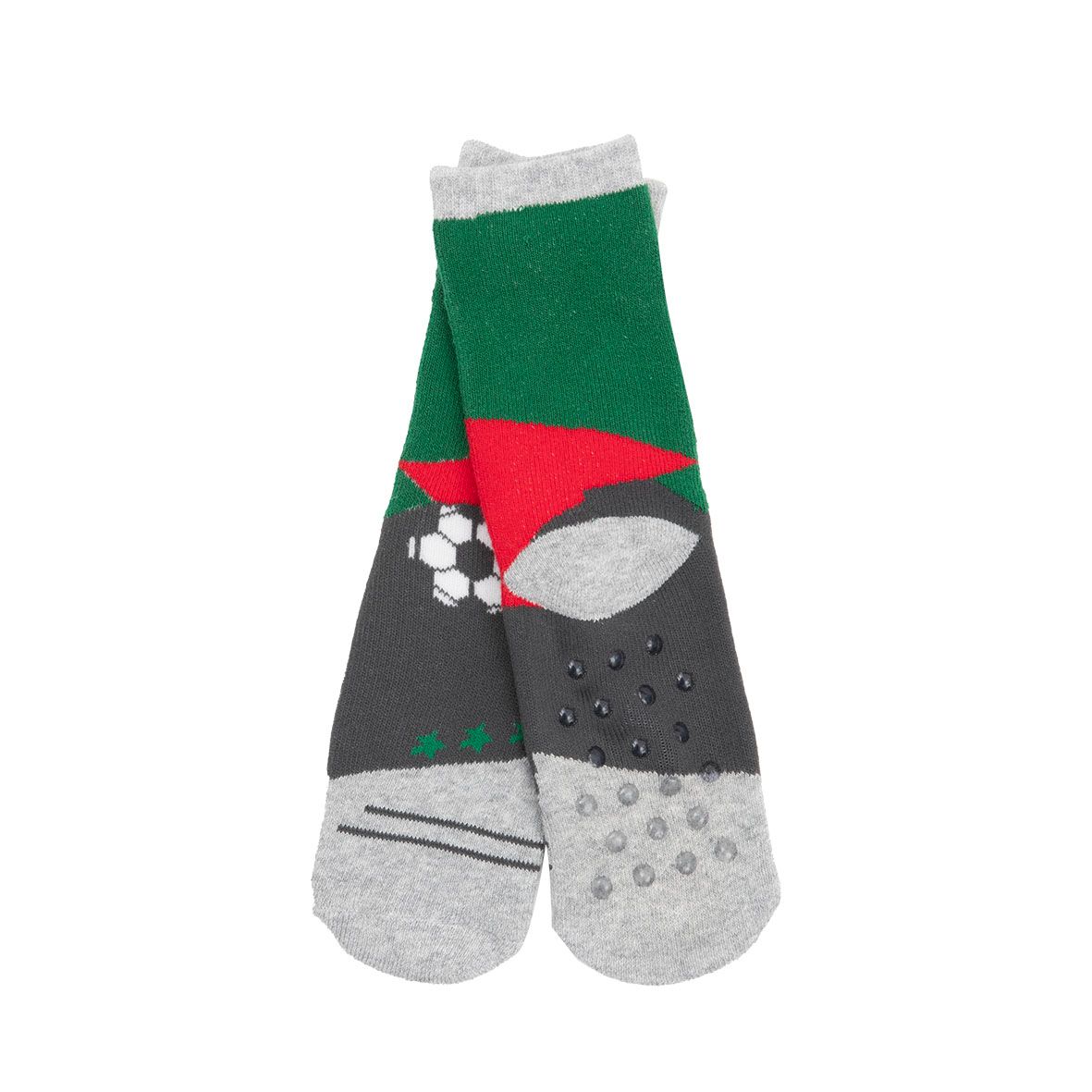 Calze antiscivolo bimbo girgio "soccer" - Mawi