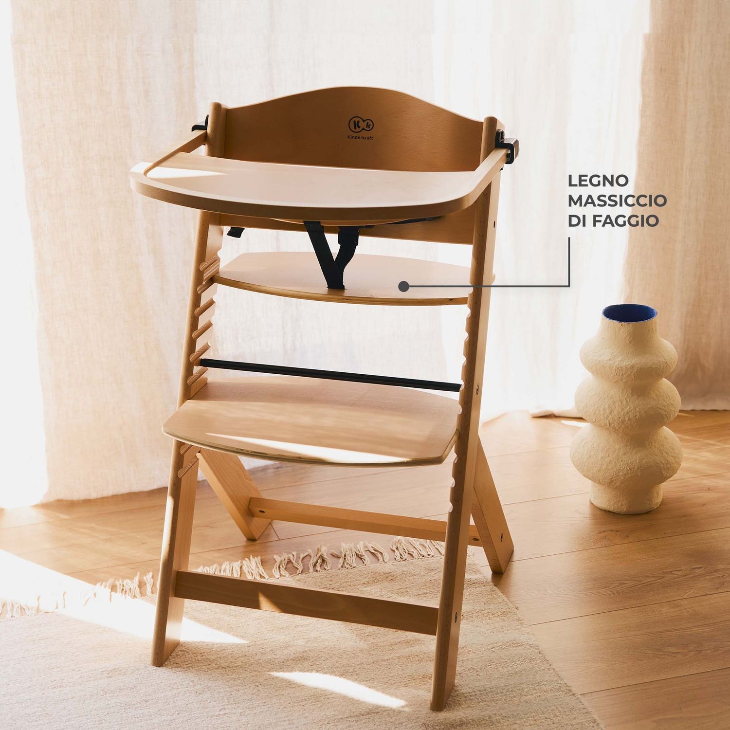 Seggiolone pappa enock natural wood - kinderkraft - KinderKraft
