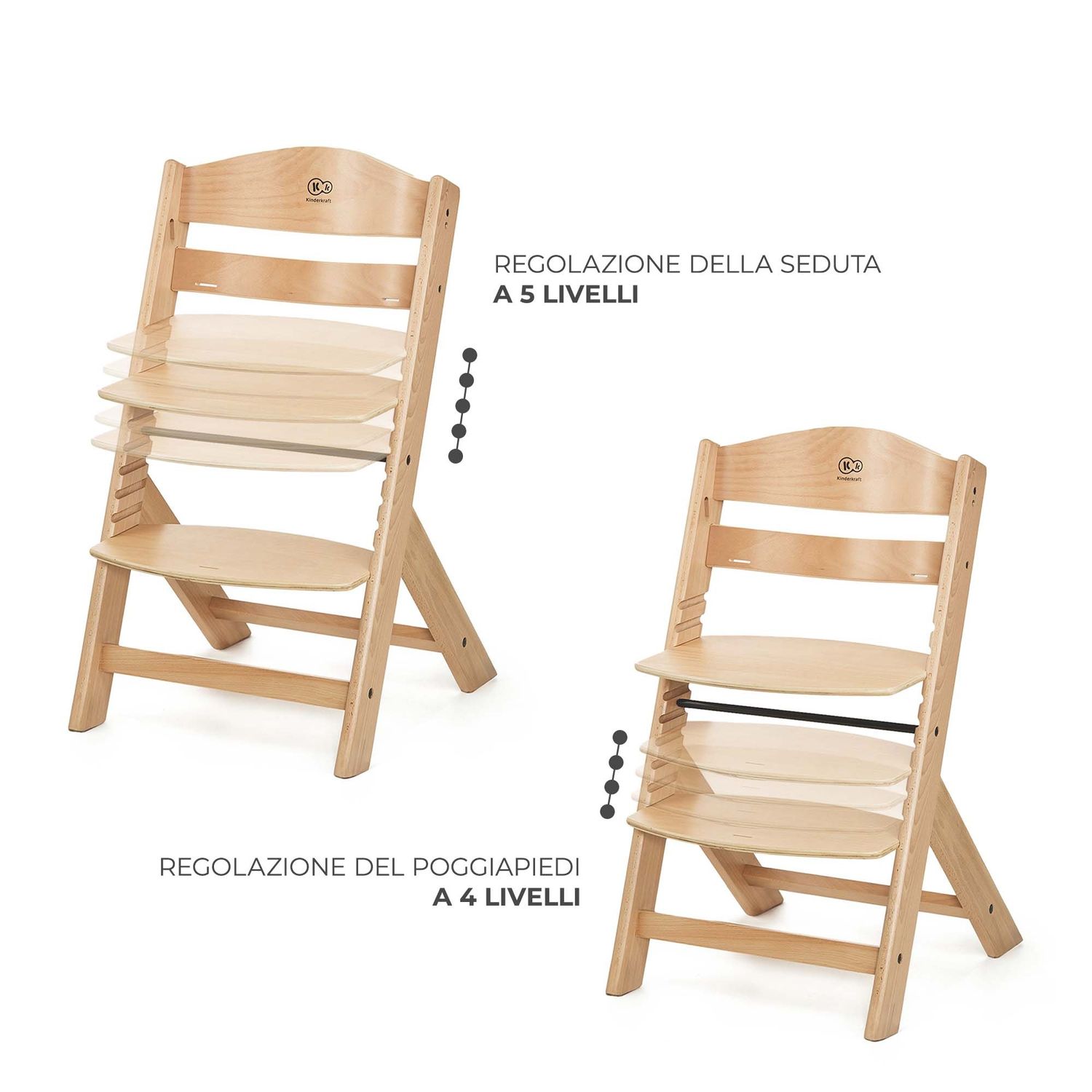 Seggiolone pappa enock natural wood - kinderkraft - KinderKraft