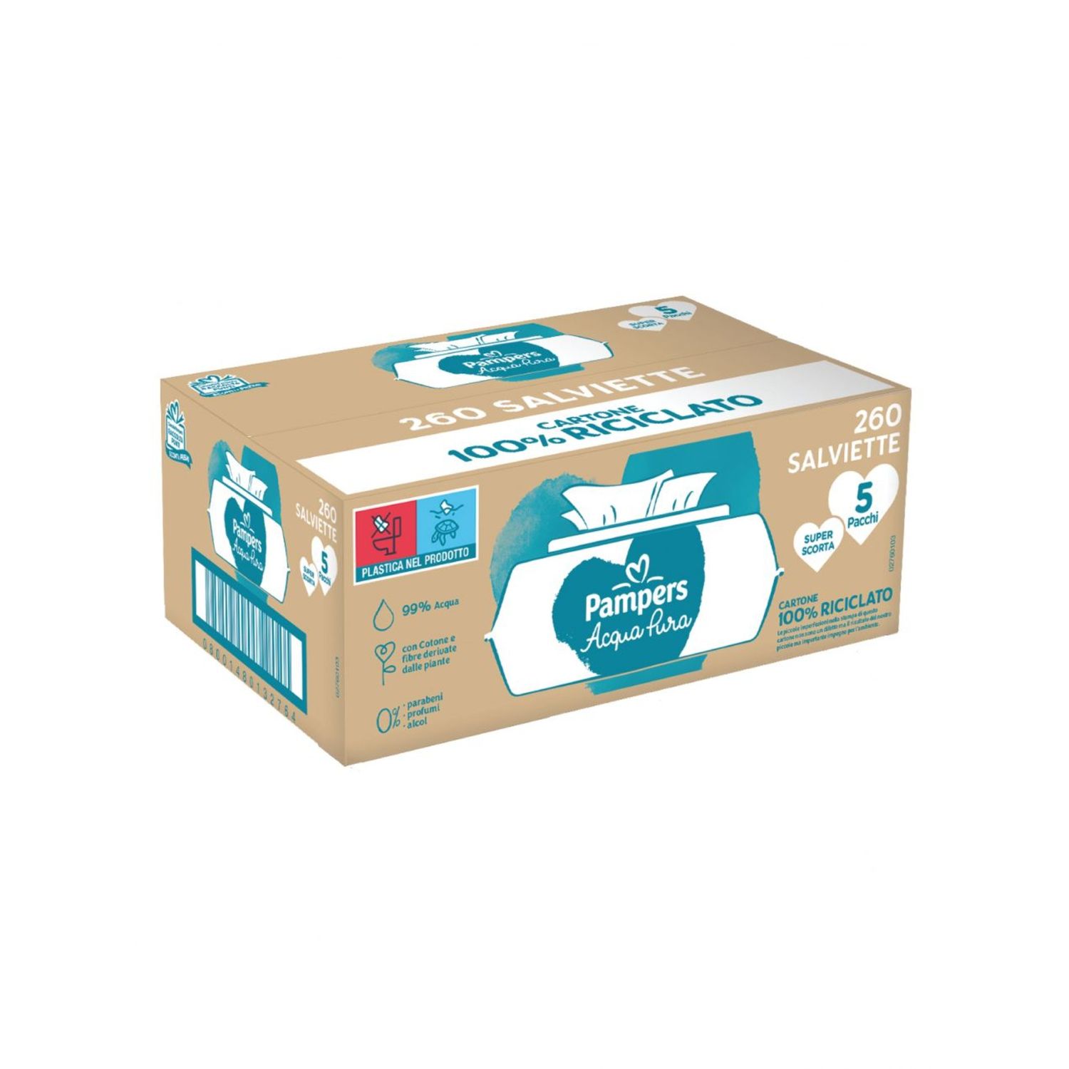Pampers acqua pura salviette delicate, 260 salviette - PAMPERS