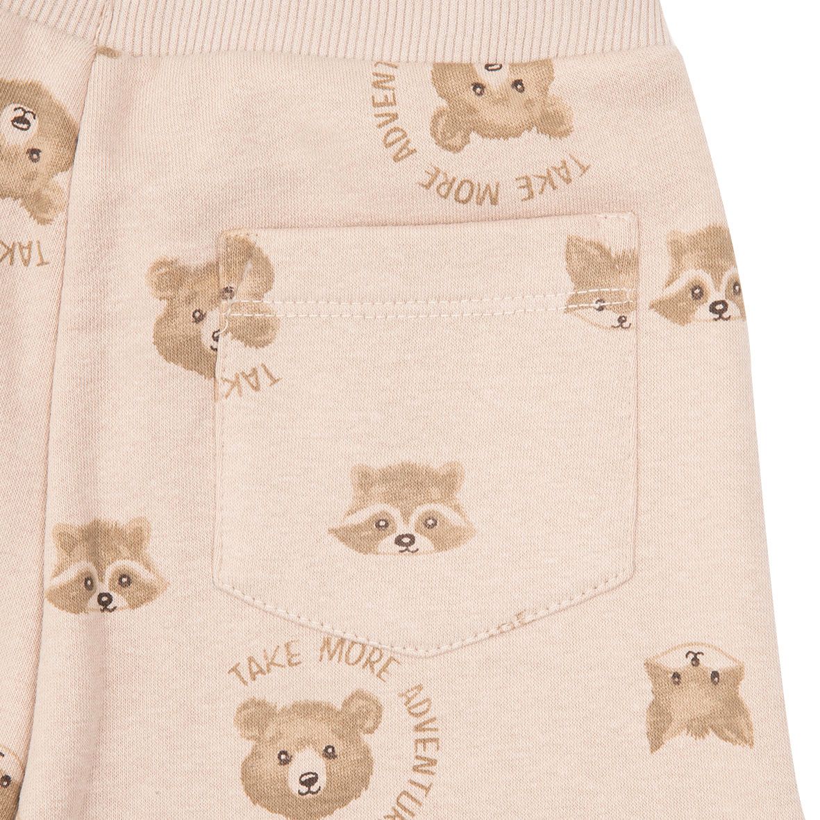 Pantalone felpato bimbo beige "orsetti" - Mawi