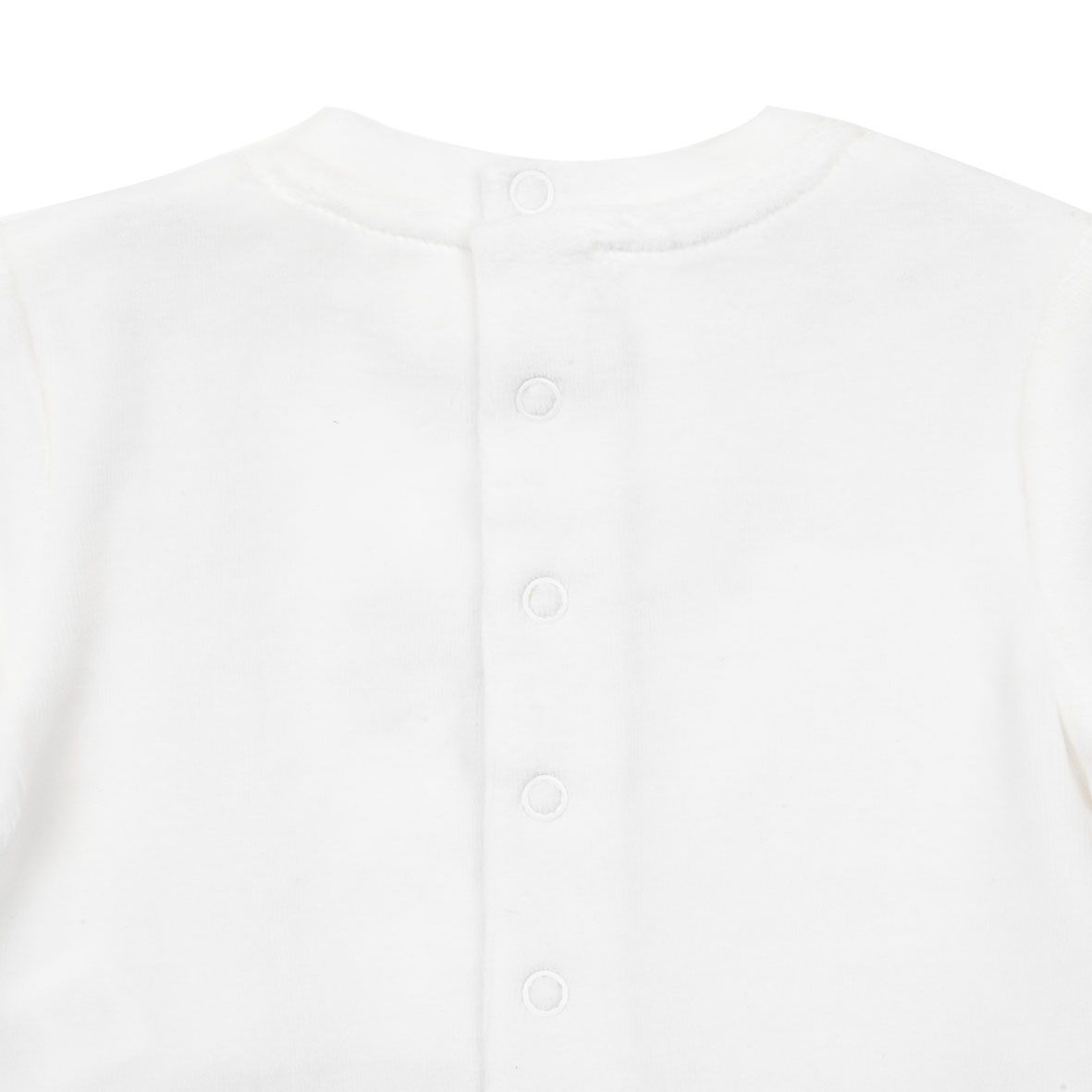 Tutina ciniglia rigata con bretelle bimbo bianco/marrone - Mawi