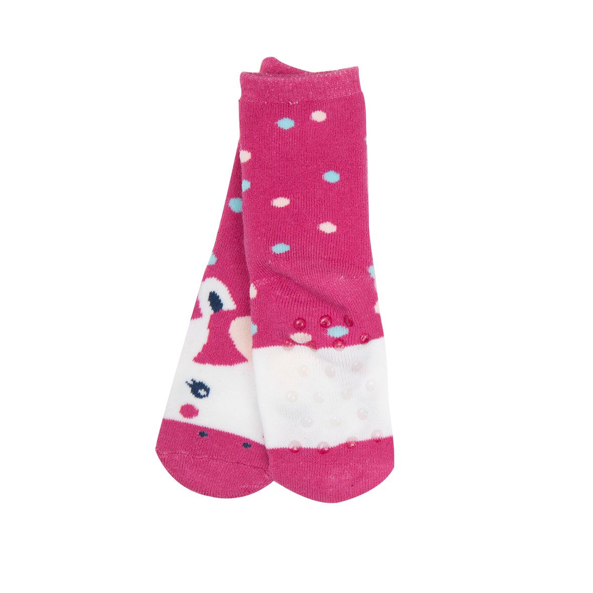 Calze antiscivolo bimba rosa/bianche - Mawi