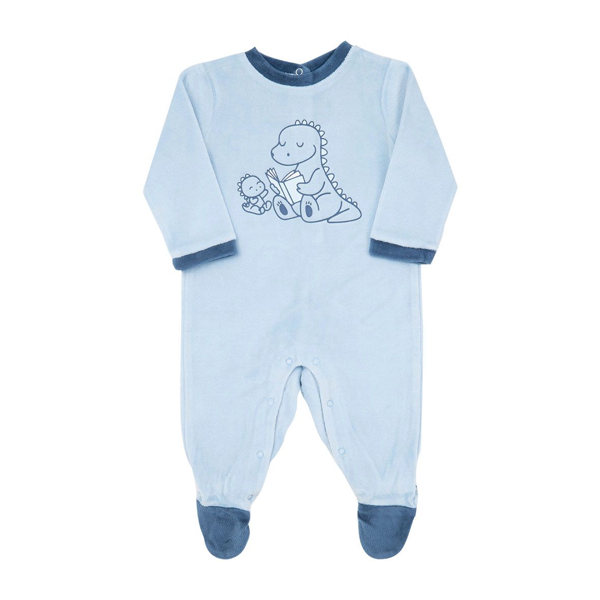 Tutina ciniglia bimbo azzurro chiaro stampata - Mawi