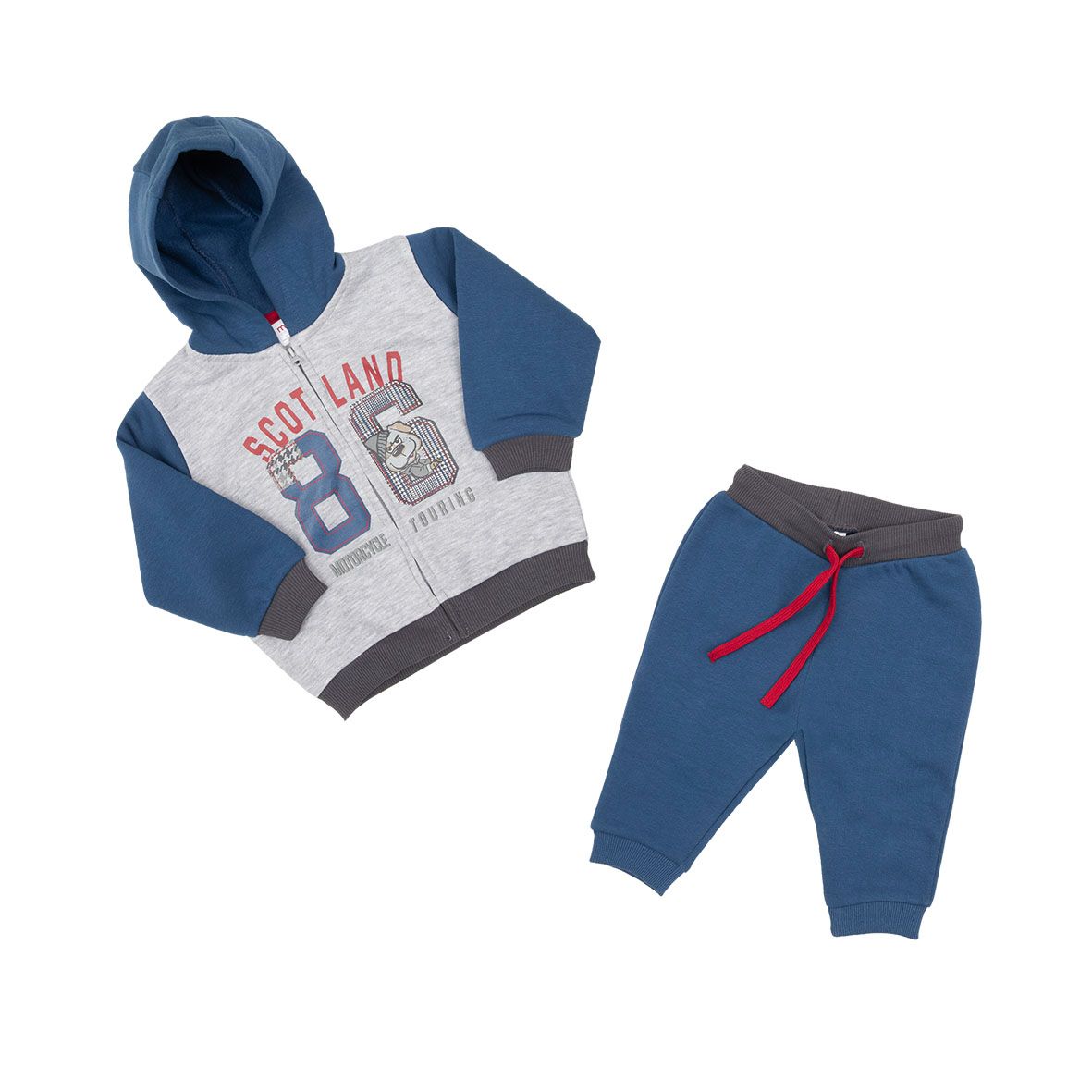 Completo jogging bimbo bicolor blu/grigio - Mawi