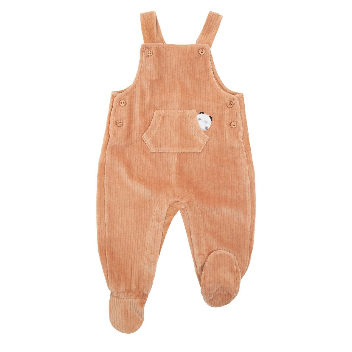 Barboteuse ciniglia marrone da bambino con top interlock - Mawi