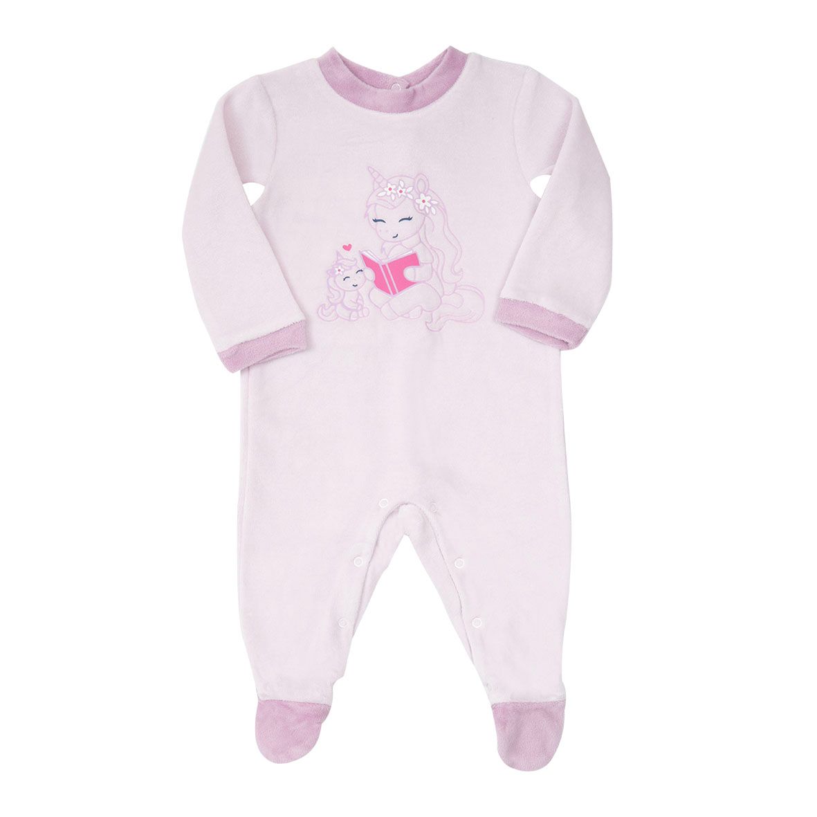 Tutina ciniglia bimba rosa chiaro stampata - Mawi