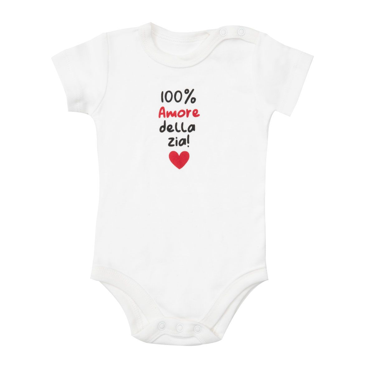 Body mezza manica interlock unisex bianco stampato - Mawi