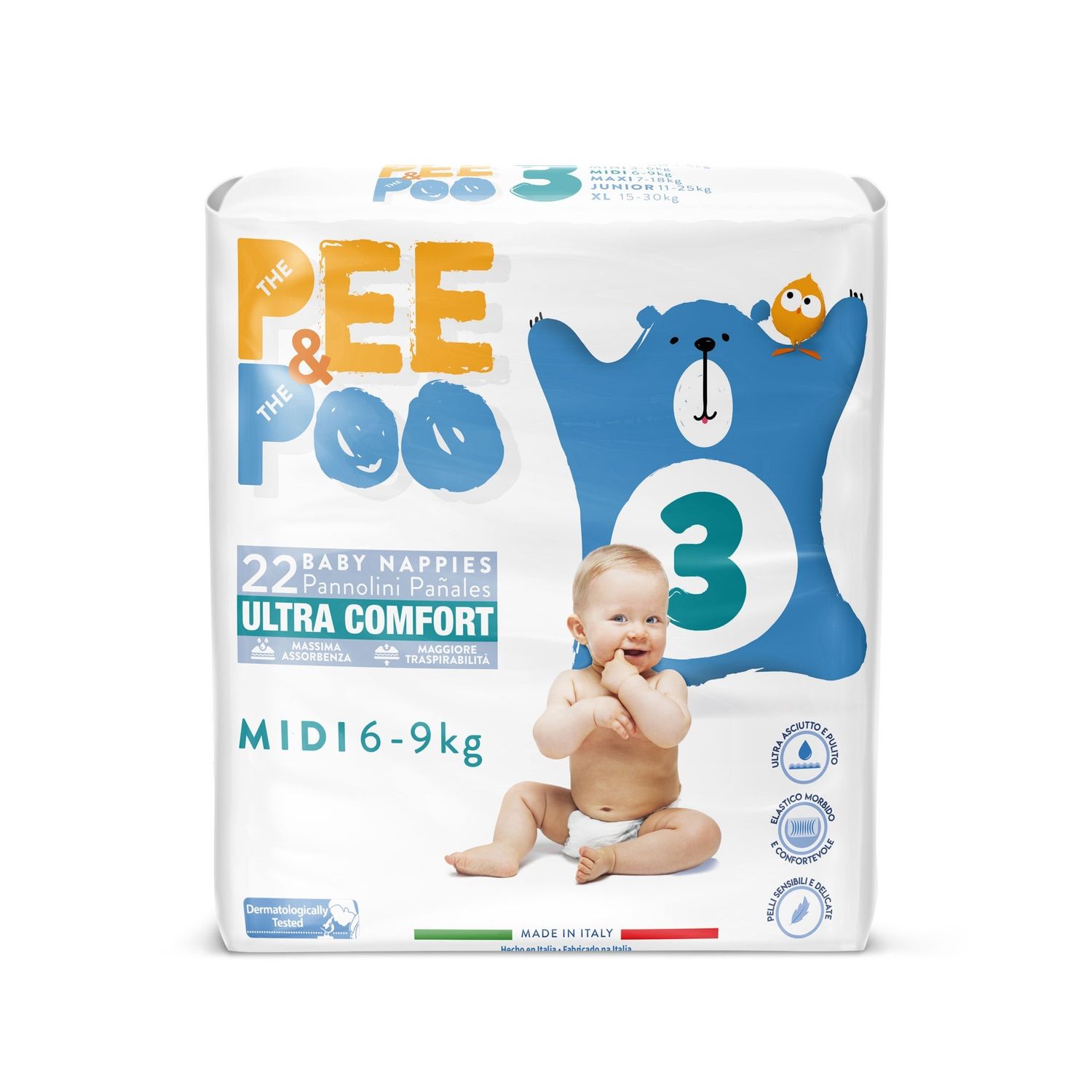 Pannolini ultrafit midi taglia 3 22 pz - pee&amp;poo - PEE&amp;POO
