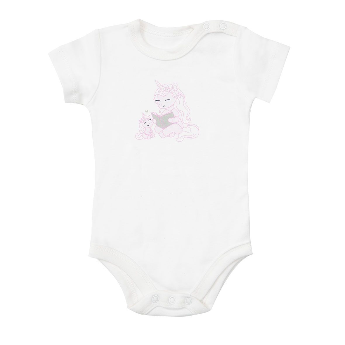 Body mezza manica interlock bimba bianco stampato - Mawi