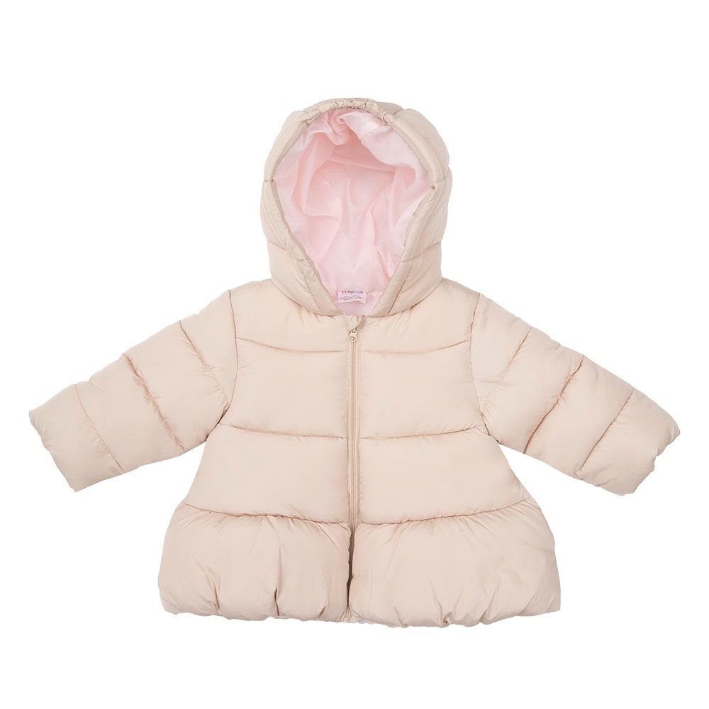 Piumino imbottito con cappuccio bimba beige - Mawi