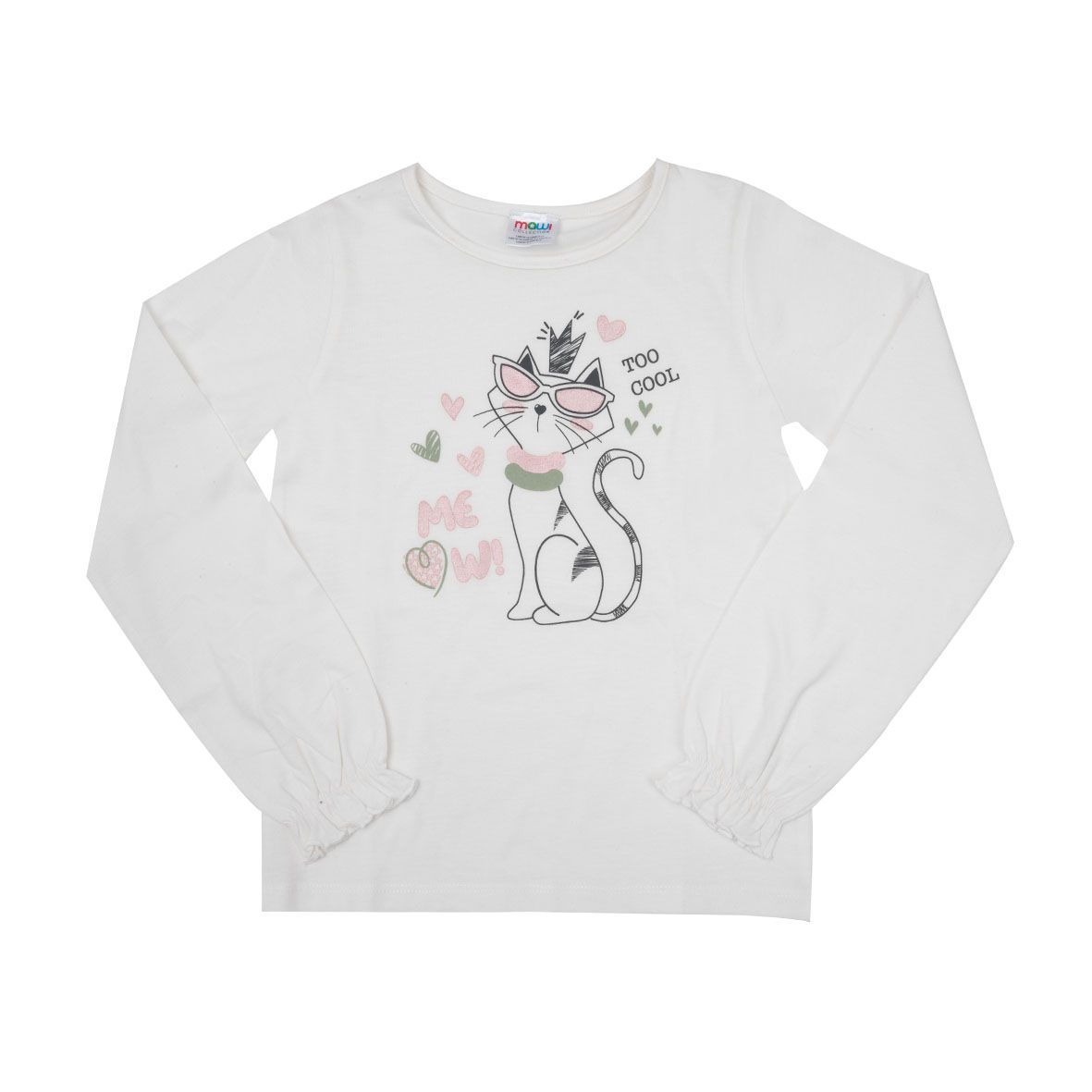 Maglia jersey manica lunga bimba bianca stampata - Mawi