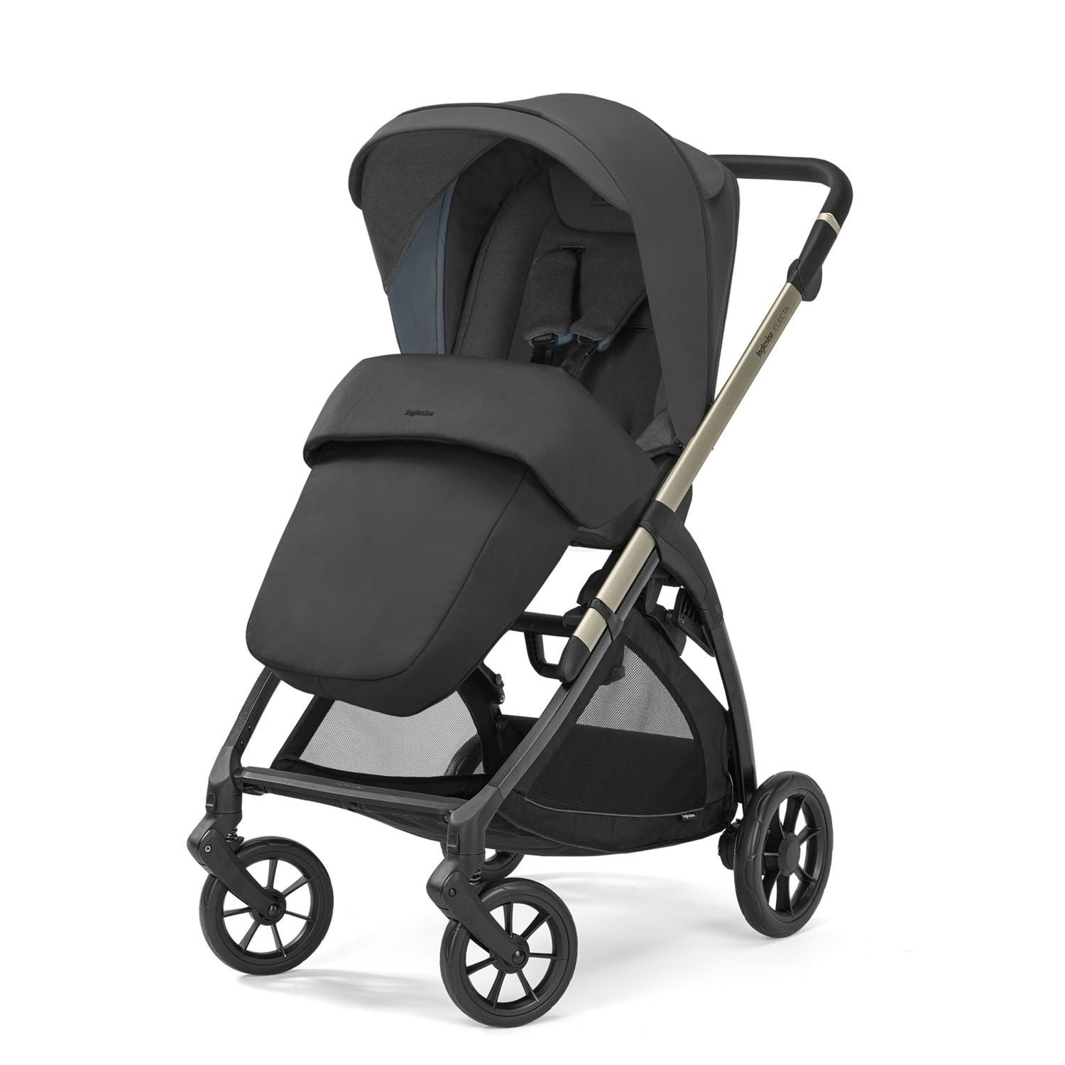 Electa system quattro colore upper black con telaio iridio black e seggiolino darwin infant - inglesina - Inglesina