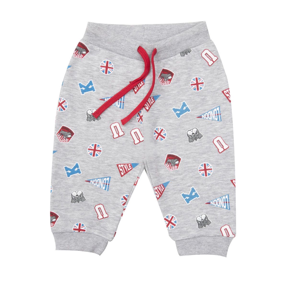 Pantalone felpato bimbo grigio chiaro stampato - Mawi