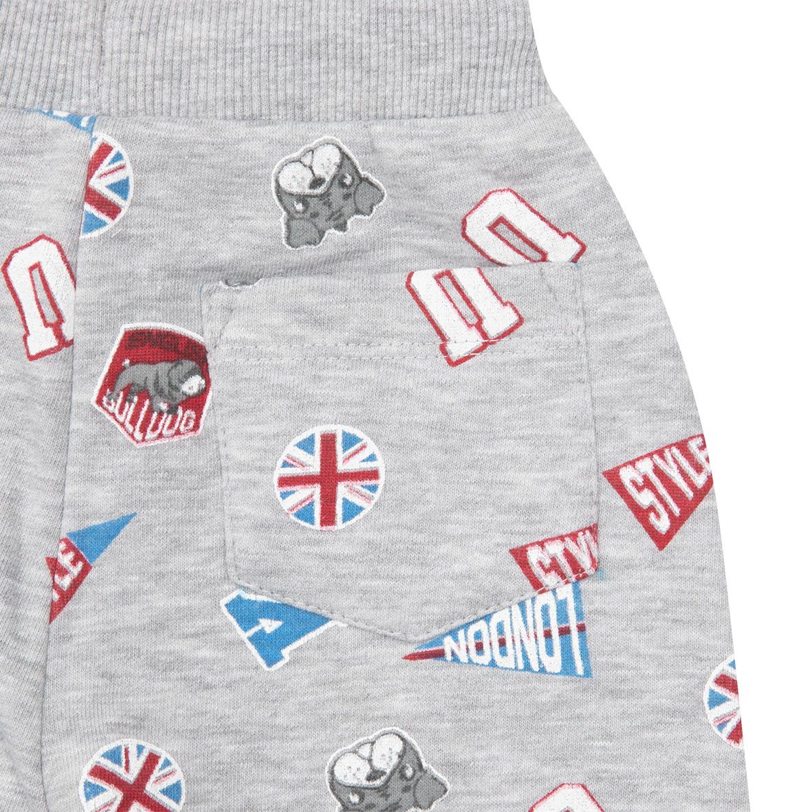 Pantalone felpato bimbo grigio chiaro stampato - Mawi