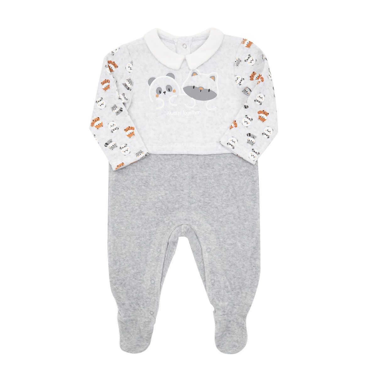 Tutina ciniglia grigia bimbo "animaletti" - Mawi