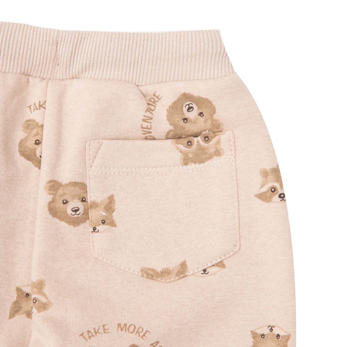 Pantalone felpato bimbo beige stampato - Mawi