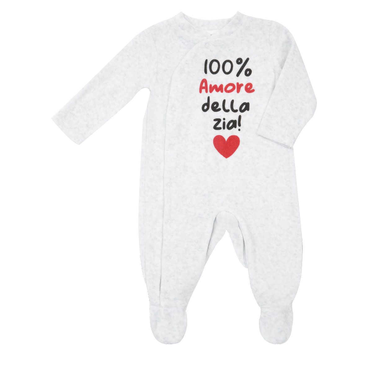 Tutina ciniglia unisex grigia "amore della zia" - Mawi