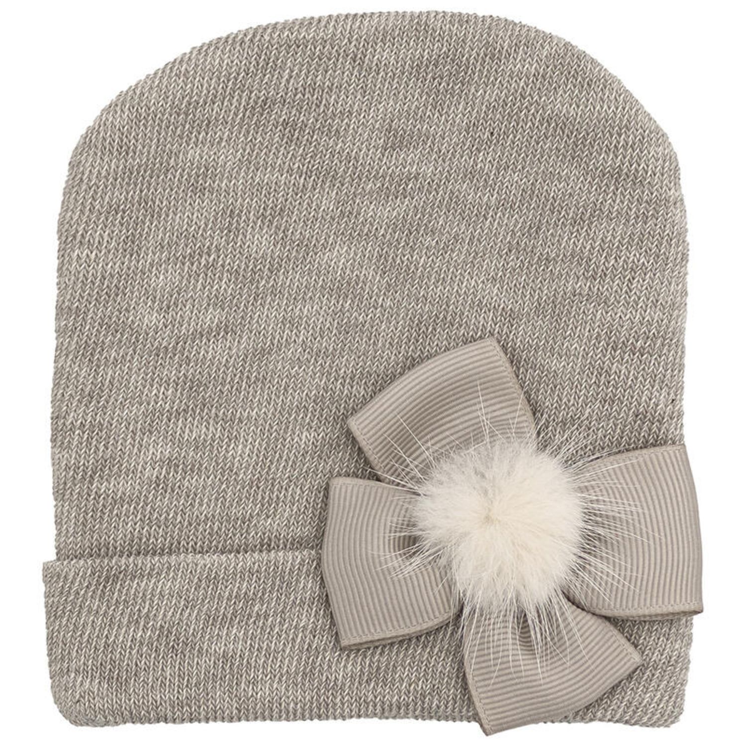 Cappello con applicazione fiocco visone - MAFER