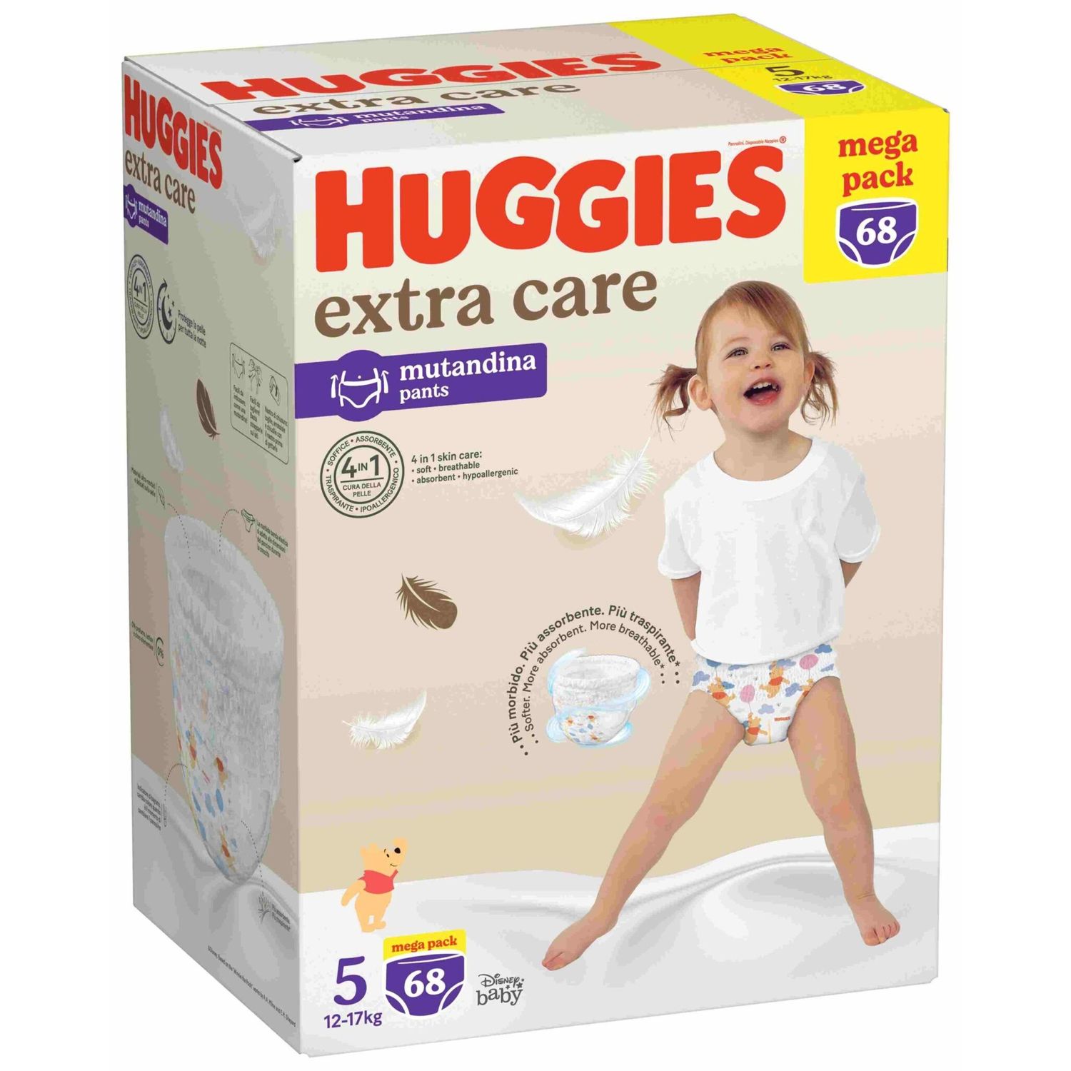 Pannolini extra care mutandina mega pack tg. 5 (12-17 kg) - 68 pannolini - huggies - Huggies