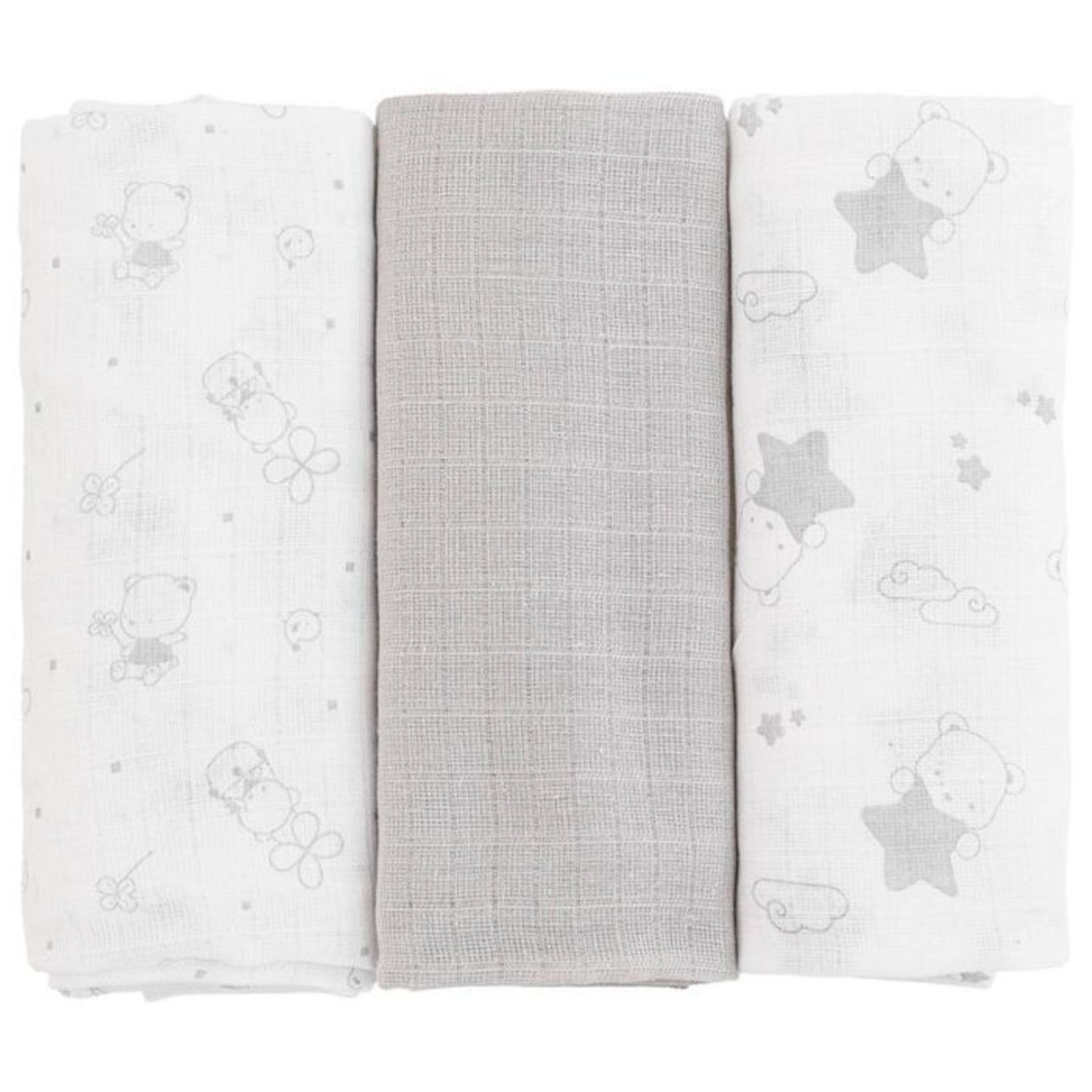 Set da 3 quadrati di garza cotone - ellepi - ELLEPI