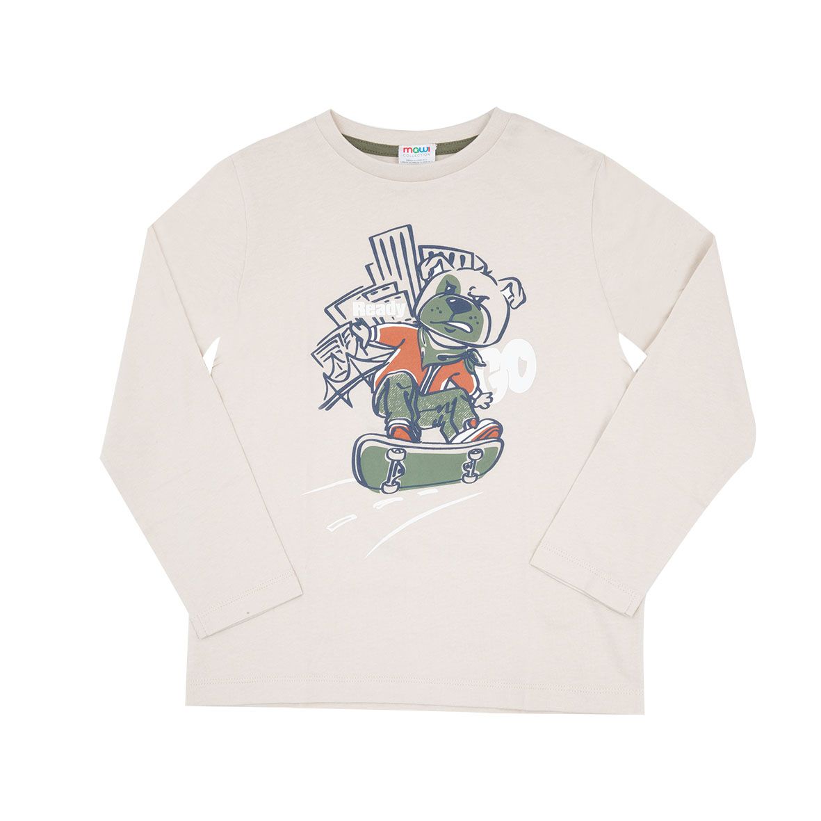 Maglia jersey bimbo panna stampata - Mawi