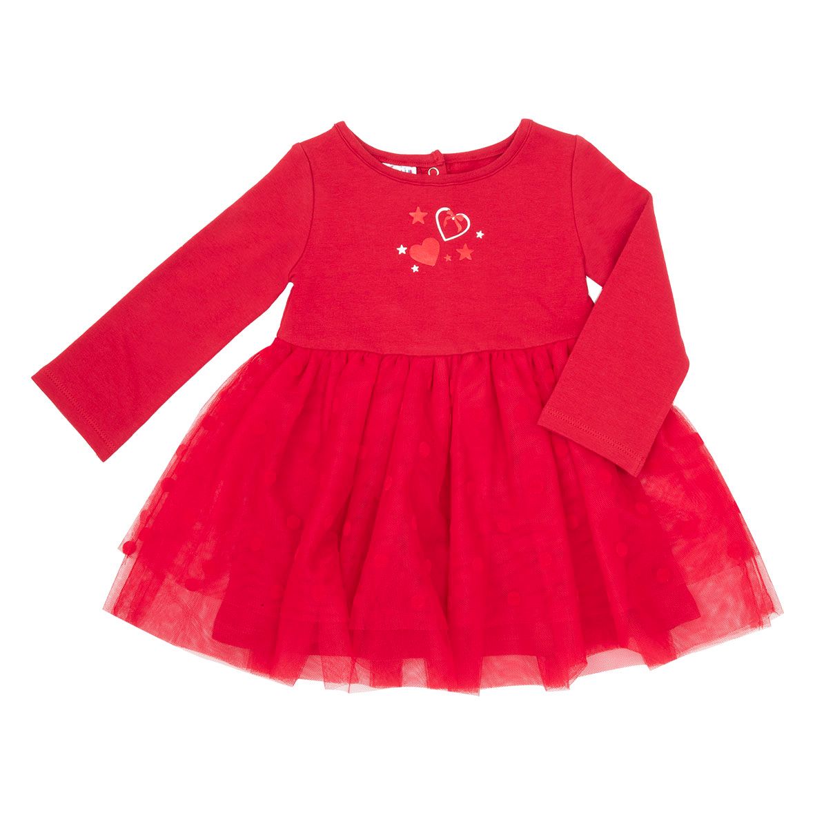 Abito felpato manica lunga bimba rosso - Mawi