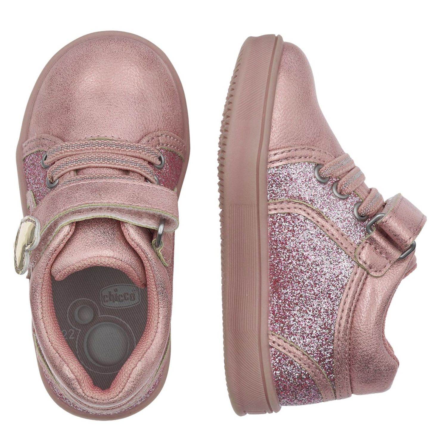 Scarpa farol stringata rosa con glitter e stella - chicco - Chicco