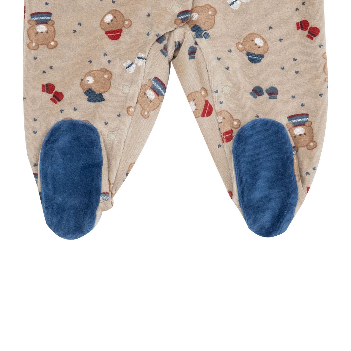 Tutina da bambino beige "orsetti" apertura frontale - Mawi