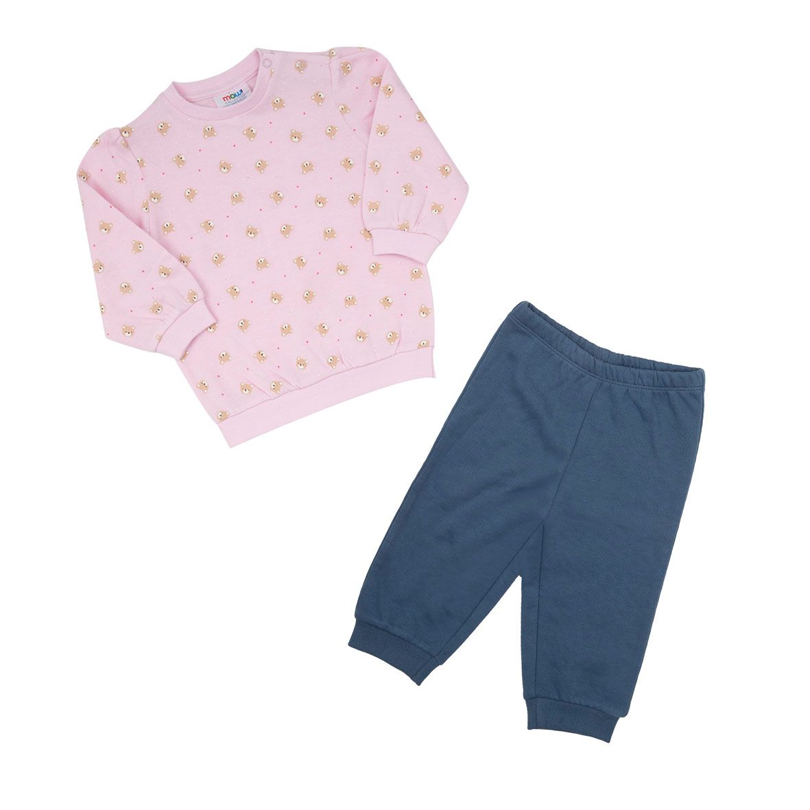 Pigiama due pezzi bimba bicolor rosa/blue - Mawi