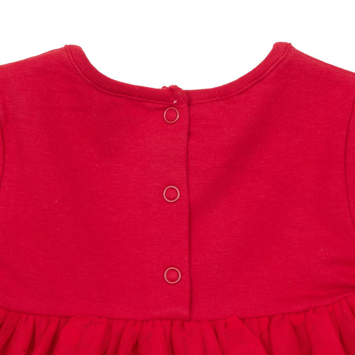 Abito felpato manica lunga bimba rosso - Mawi