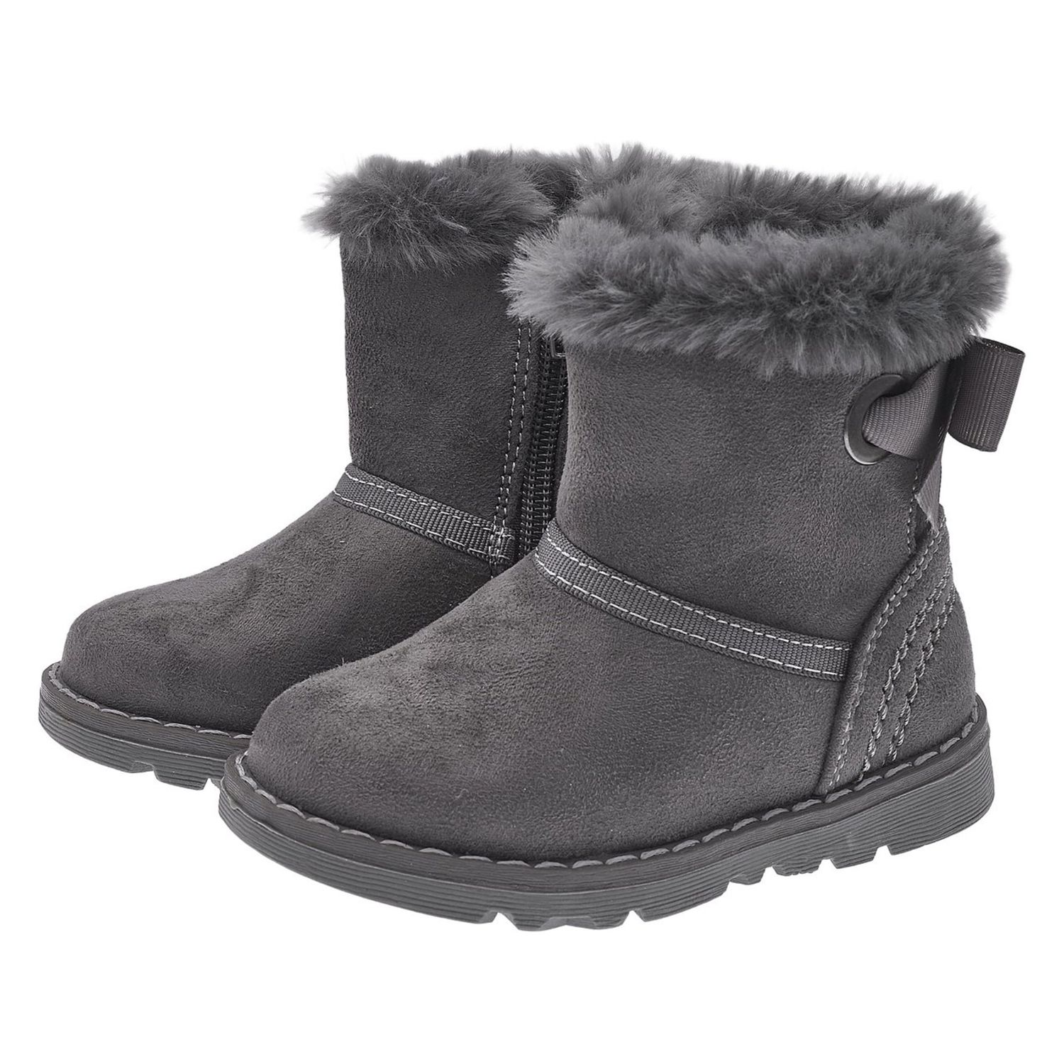 Stivaletto frutta con zip e finto pelo grigia fiocco - chicco - Chicco