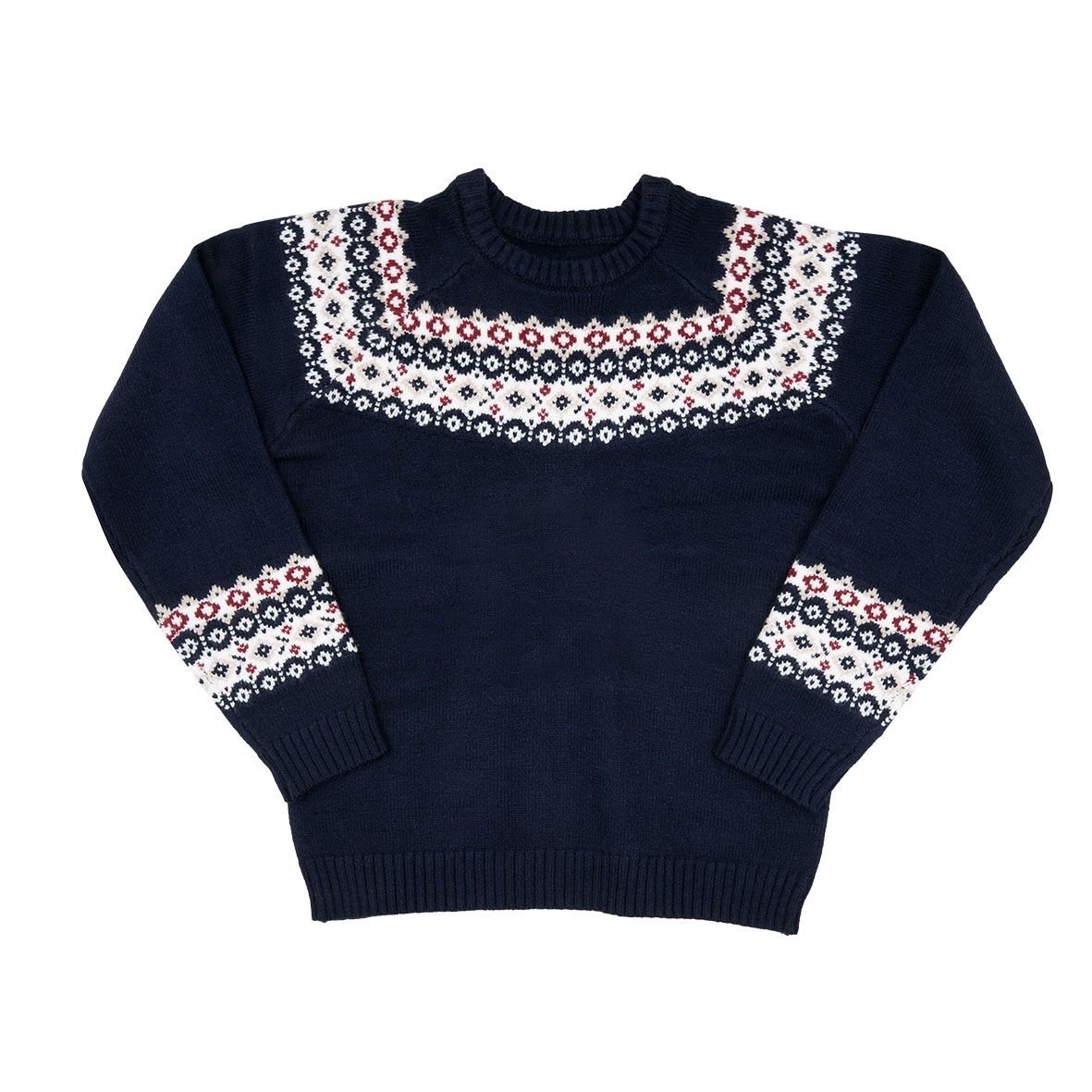 Maglia tricot bimbo blu con greca larga - Mawi