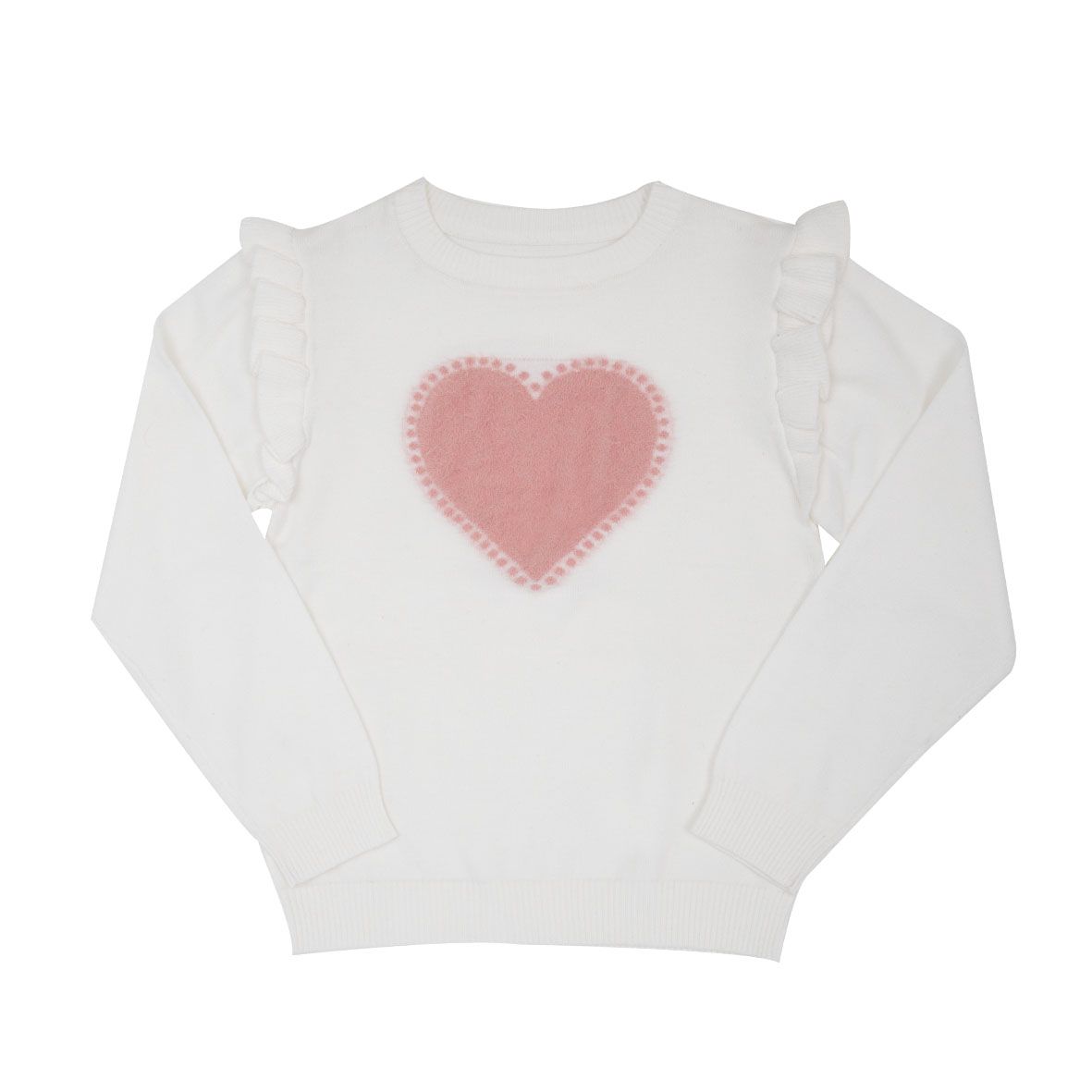 Maglia tricot bimba panna con rouches - Mawi