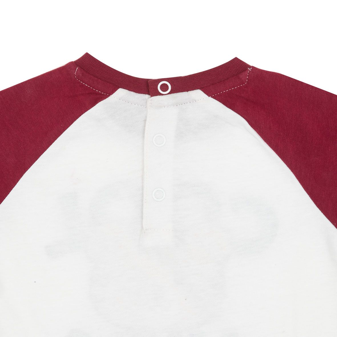 T-shirt jersey raglan bimbo bicolor panna/rosso - Mawi