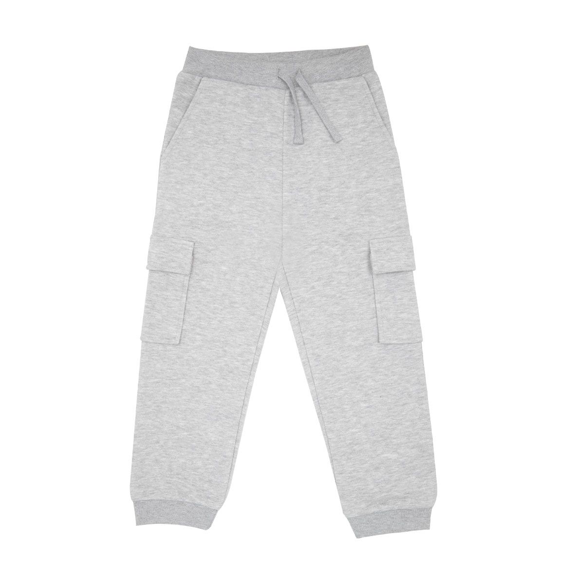 Pantalone felpato "cargo" bimbo grigio con tasche - Mawi